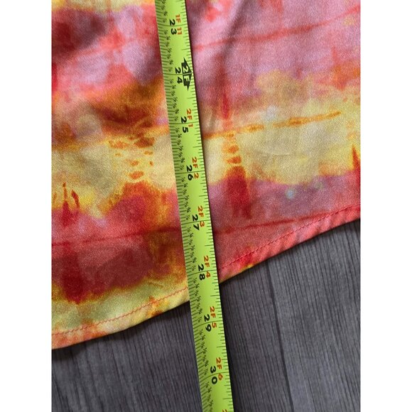 Calvin Klein Womens XL Long Sleeve Blouse Tie-Dye Yellow & Orange - Picture 6 of 7